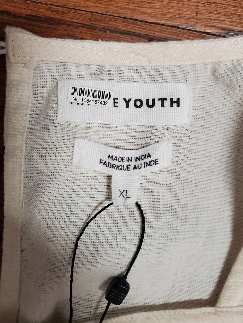 Free People By Native Youth NWT Folunce Open Back Linen Dress Cream Size XL - Picture 14 of 14